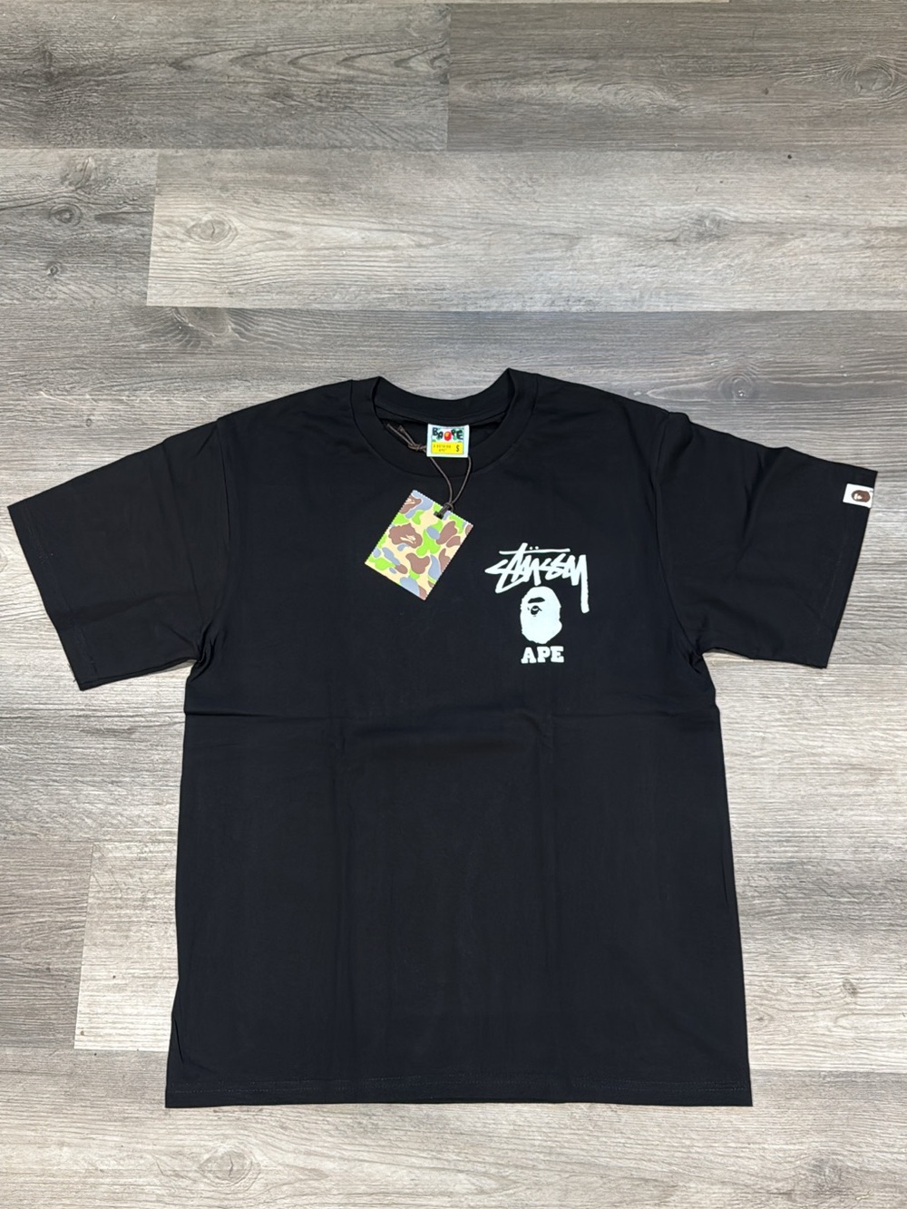 Stüssy x APE Black Short-Sleeve Logo Tee
